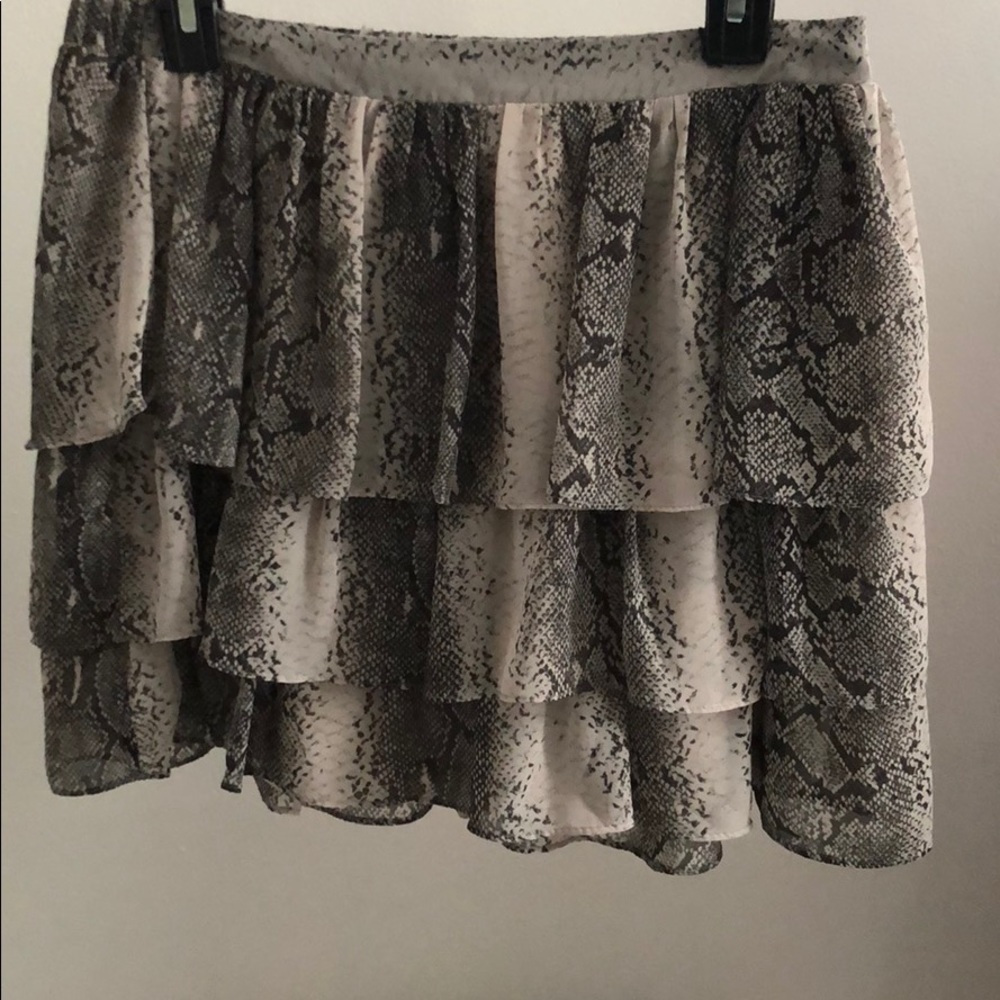 Ruffle snake skin skirt